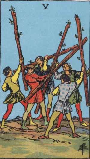 Five of Wands tarot card meaning
