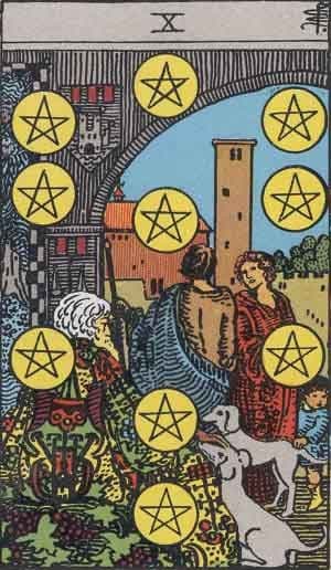 Ten of Pentacles tarot card meaning