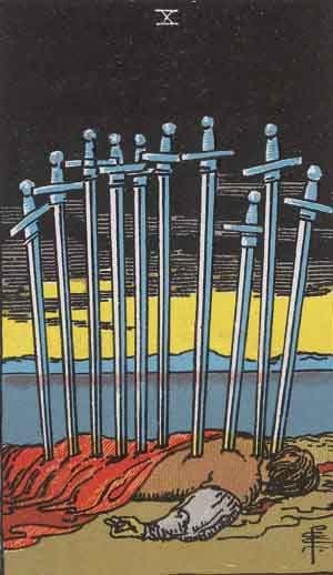 Ten of Swords tarot card meaning