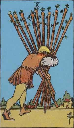 Ten of Wands tarot card meaning